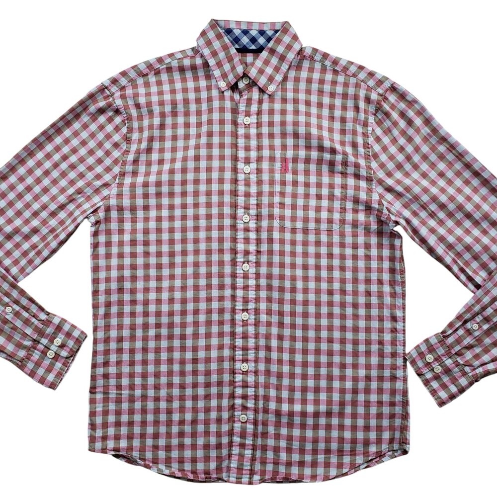 Johnnie O Hangin Out Shirt Mens Small Plaid Long Sleeve - Picture 3 of 11